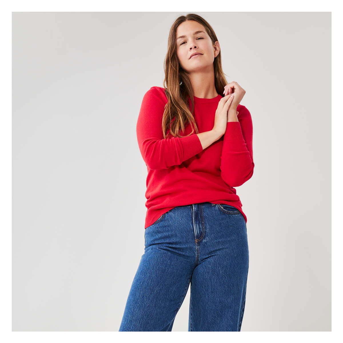 Bright red jumper sale